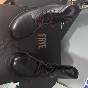 Tyler Lace Up Frye Black Leather Men's Boots